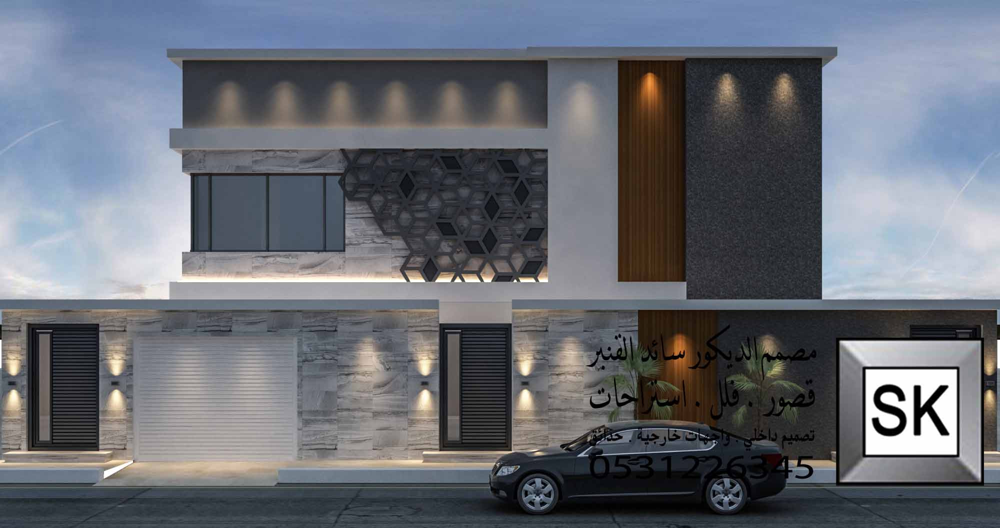 واجهة فيلا فخمة في الرياض من أعمال مصمم الديكور سائد القنبر