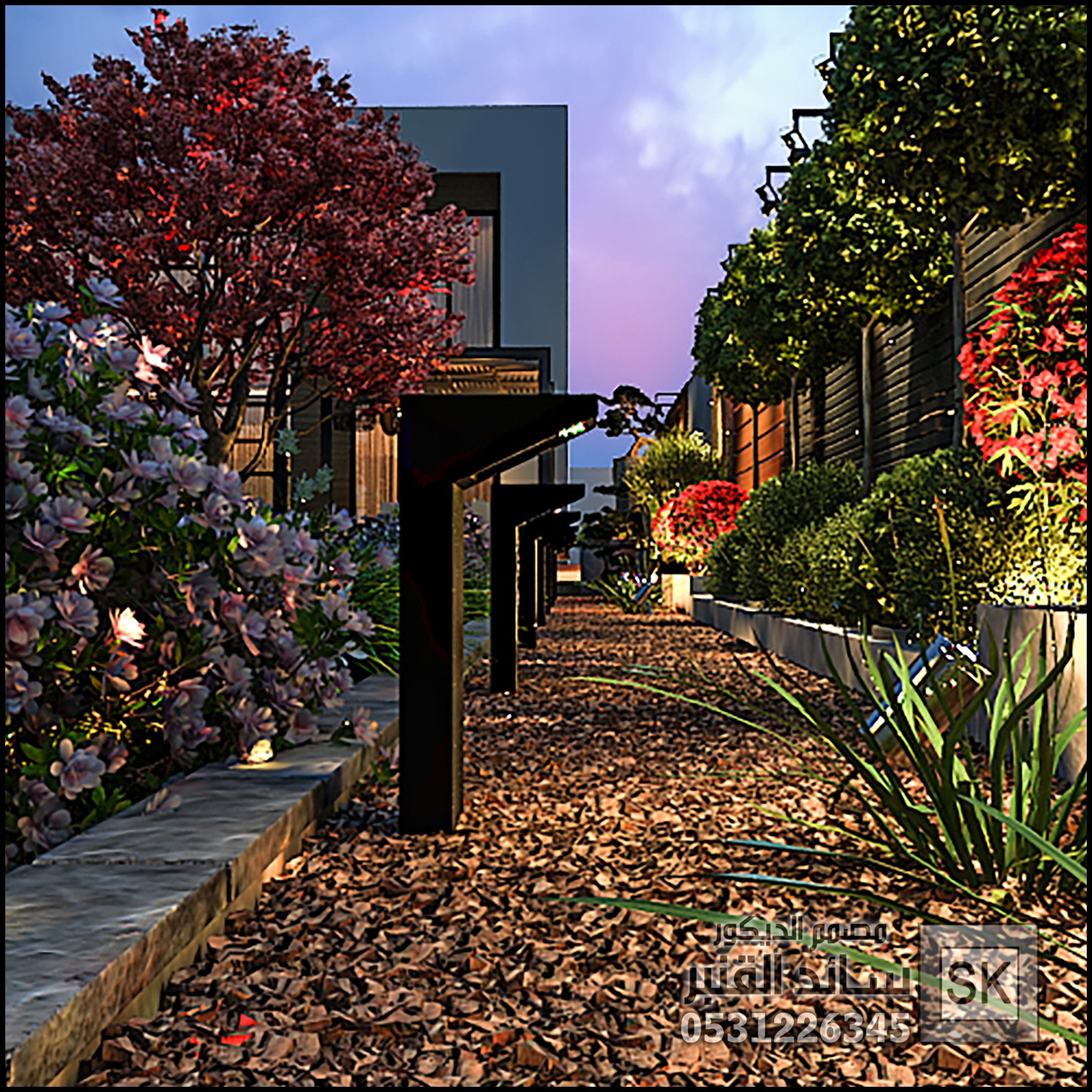 لاندسكيب مزارع و شاليهات فخمة في القصيم من أعمال مصمم الجدائق سائد القنبر