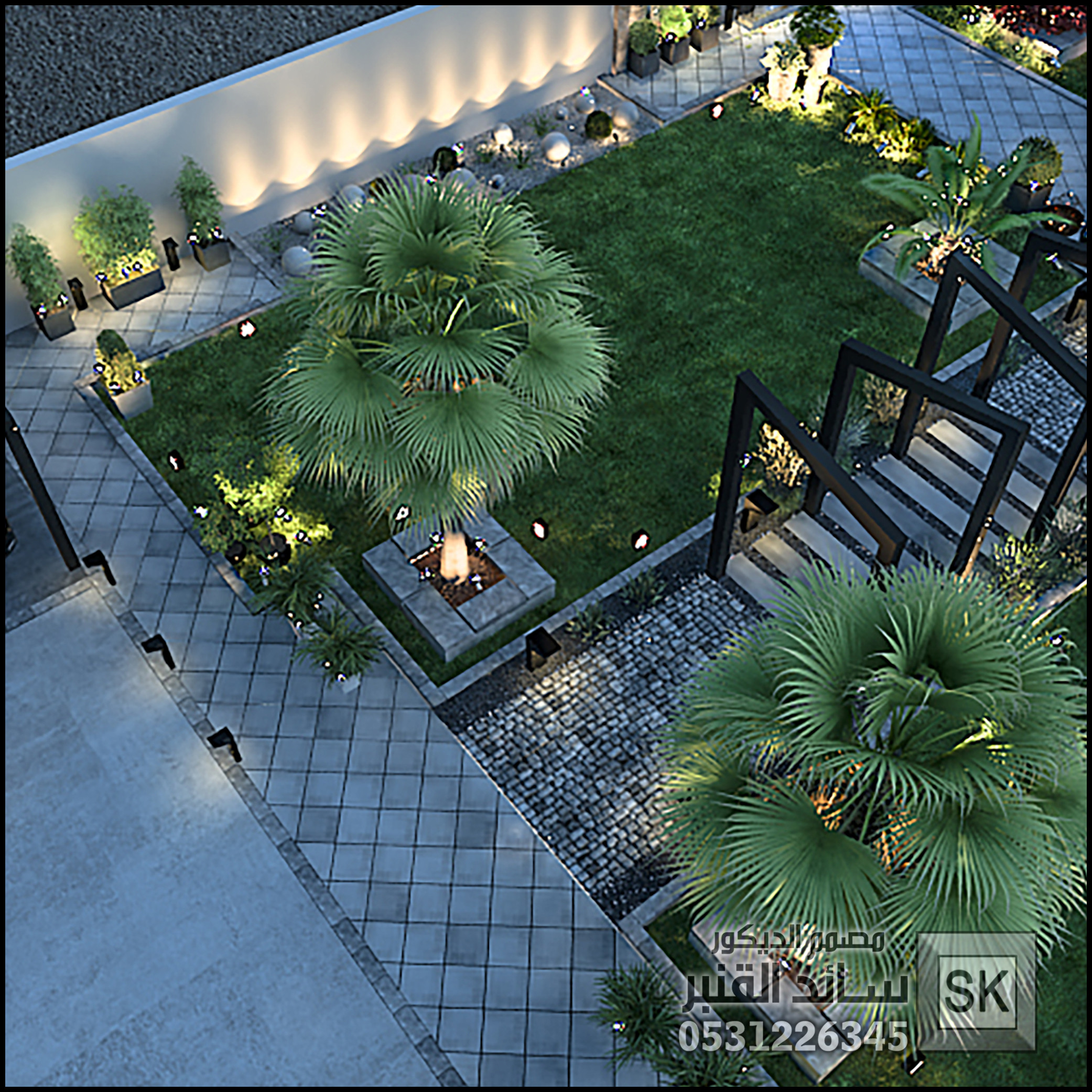 لاندسكيب مزارع و شاليهات فخمة في القصيم من أعمال مصمم الجدائق سائد القنبر