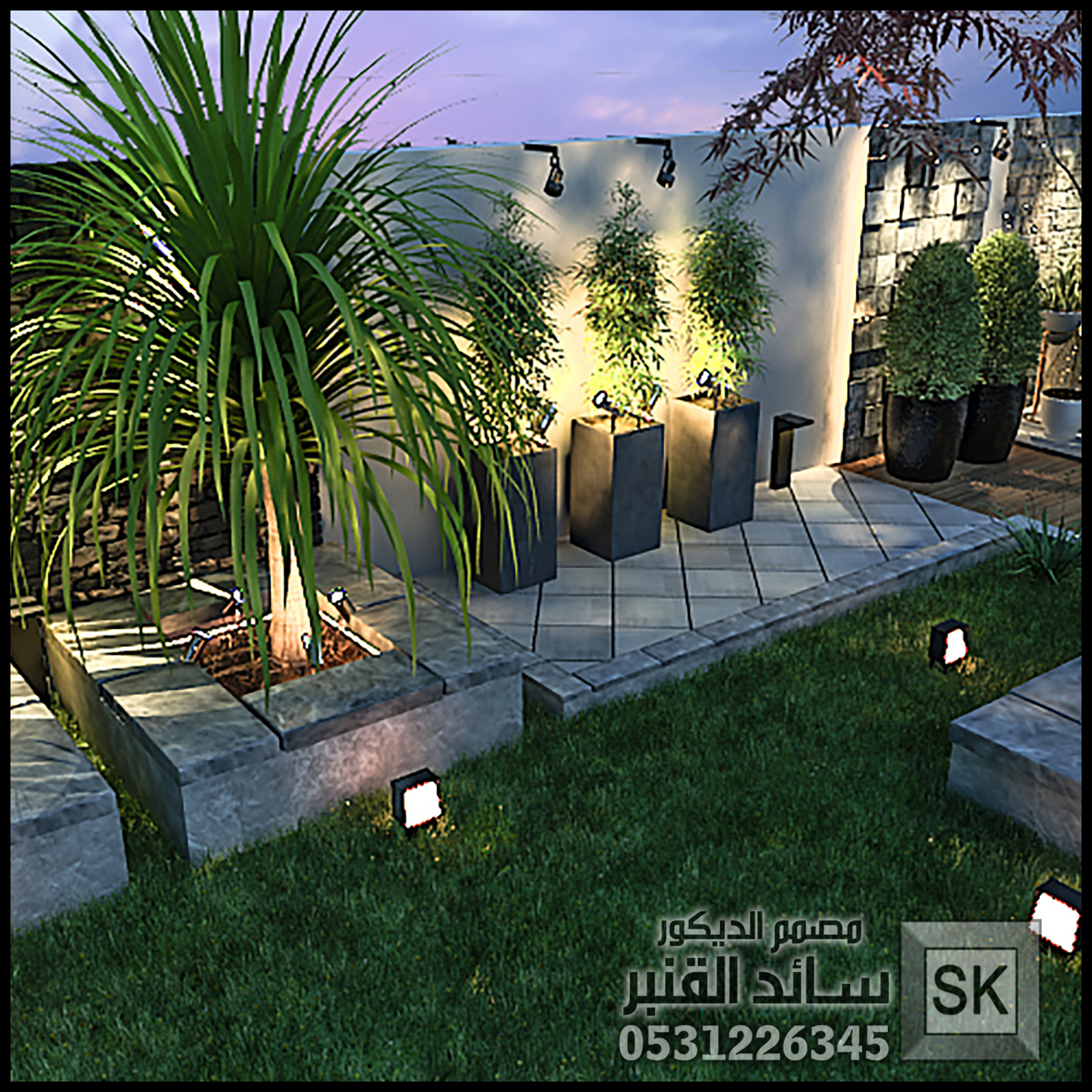 لاندسكيب مزارع و شاليهات فخمة في القصيم من أعمال مصمم الجدائق سائد القنبر