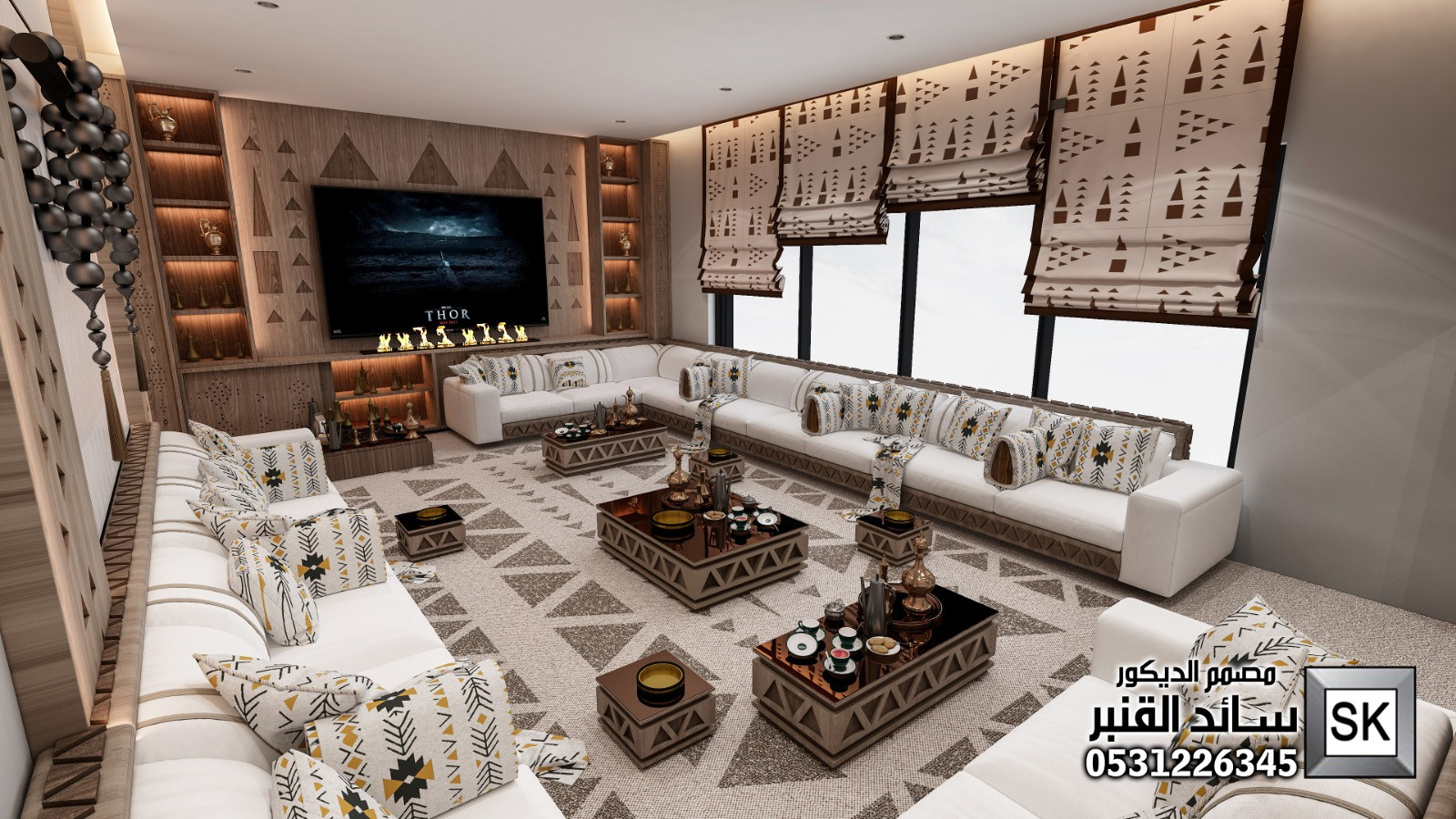 تصميم مجالس نجدية فخمة في جدة من أعمال مصمم الديكور سائد القنبر