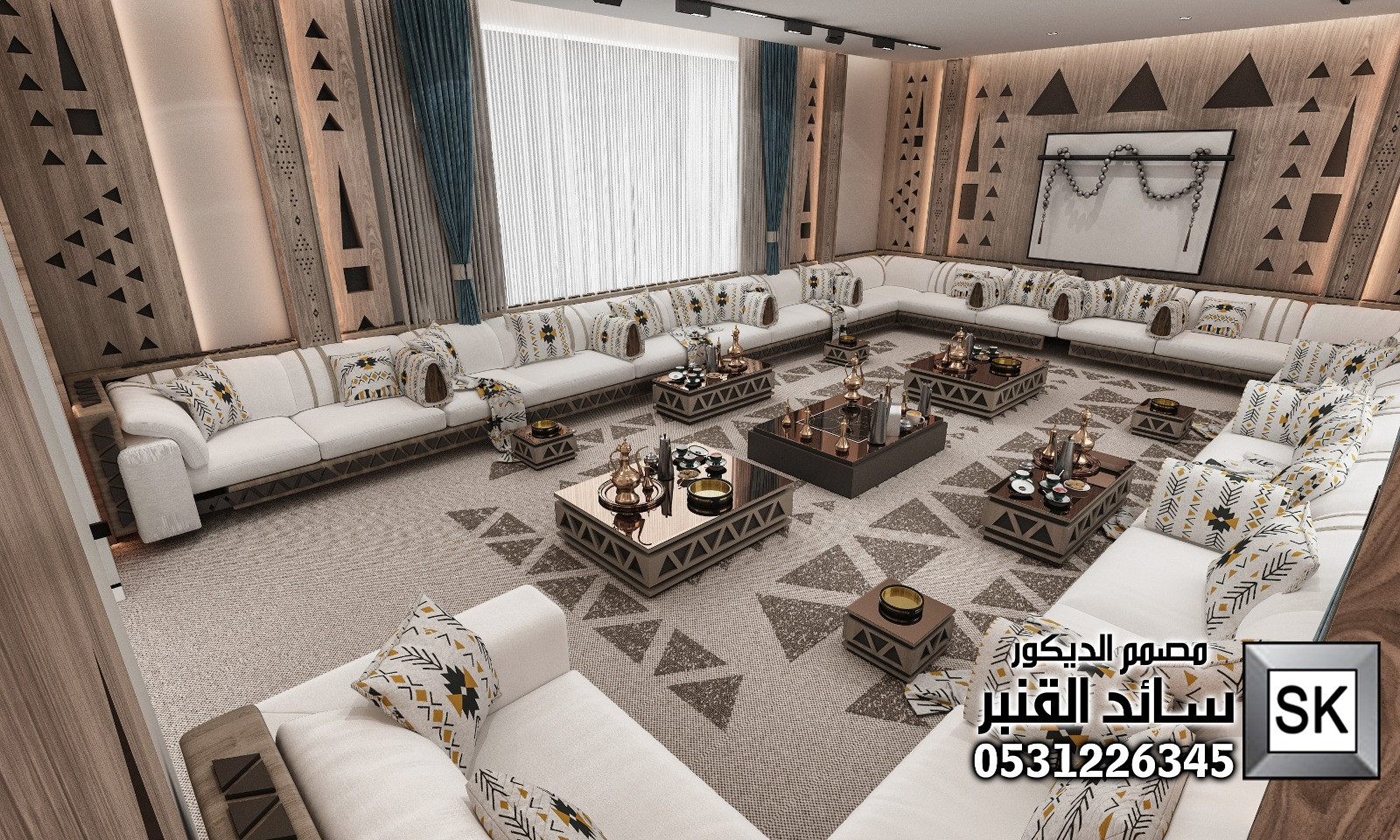 تصميم مجالس نجدية فخمة في جدة من أعمال مصمم الديكور سائد القنبر