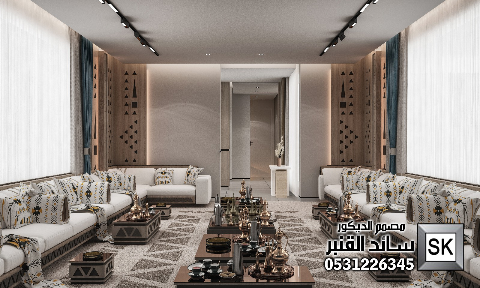 مجلس نجدي فاخر كنب حفر و موكيت حفر و جدران خشب نقشات نجدية في الرياض