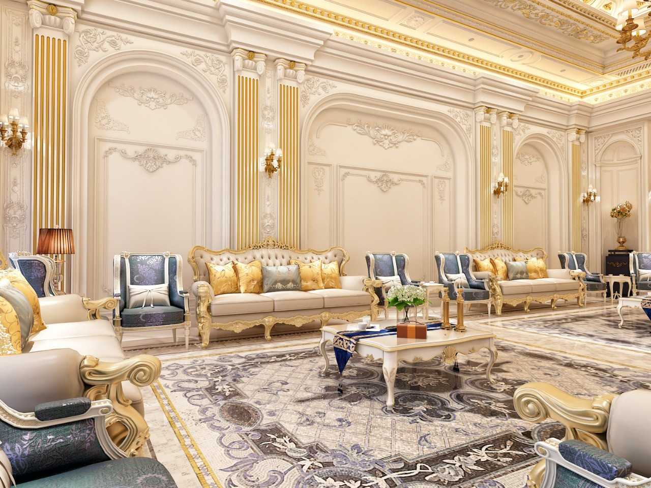 ديكور داخلي كلاسيك مجالس و صالات و غرف نوم في الرياض من أعمال مصمم الديكور سائد القنبر