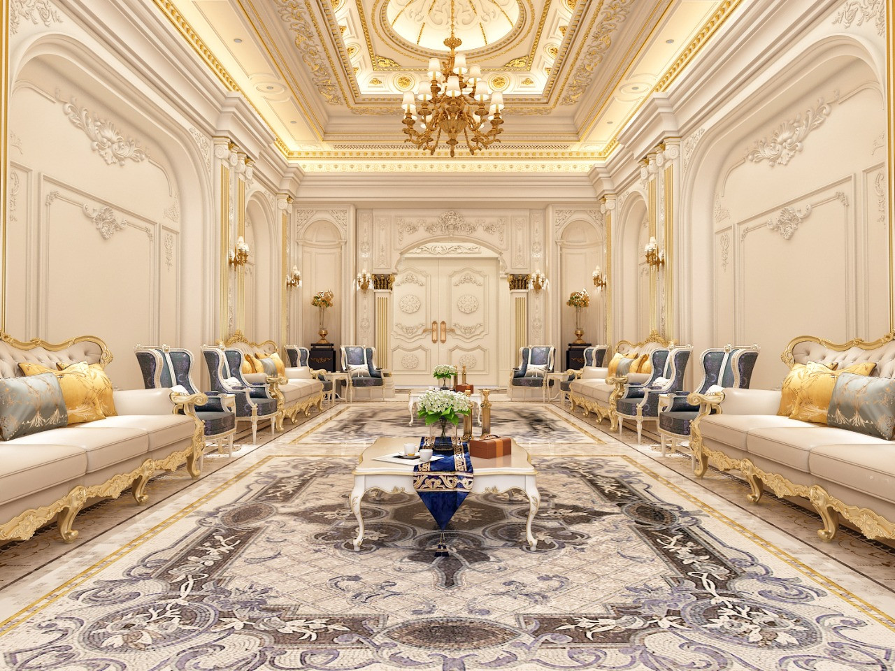 ديكور داخلي كلاسيك مجالس و صالات و غرف نوم في الرياض من أعمال مصمم الديكور سائد القنبر