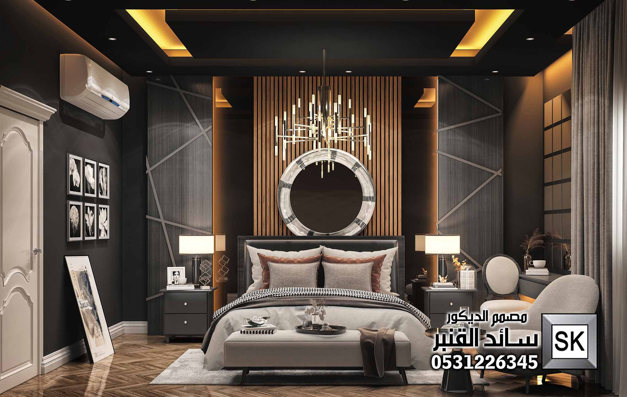 غرفة نوم ستايل فرنسي فاخر في الرياض من أعمال مصمم الديكور سائد القنبر