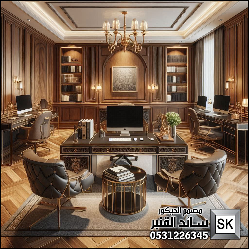 تصميم مكاتب و غرف إجتماعات لرجال الأعمال و الشيوح في الرياض من أعمال مصمم الديكور سائد القنبر