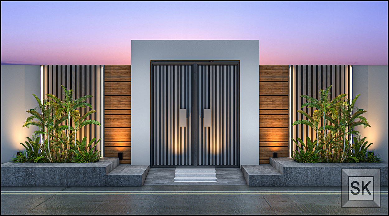 حديقة شاليه فاخر في الدمام من أعمال مصمم الديكور سائد القنبر