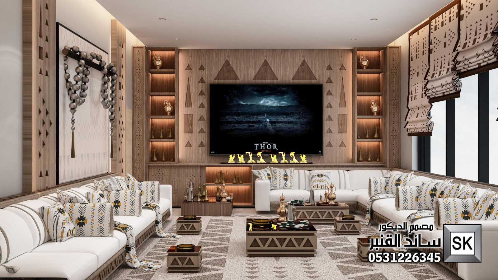 مجلس تراثي مجدي فاخر في الدمام من أعمال مصمم الديكور سائد القنبر