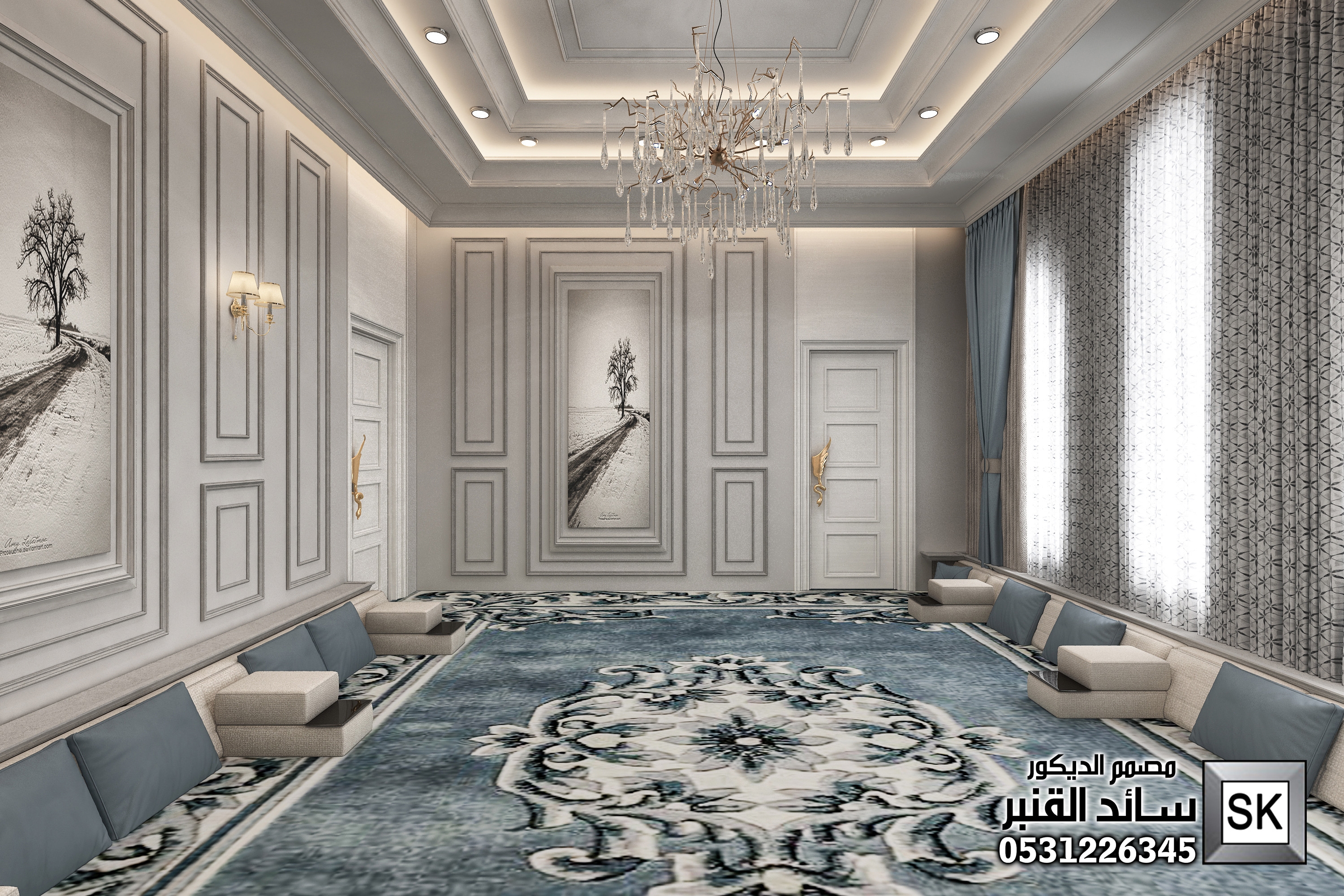 مجلس رجال فاخر في الدمام من أعمال مصمم الديكور سائد القنبر