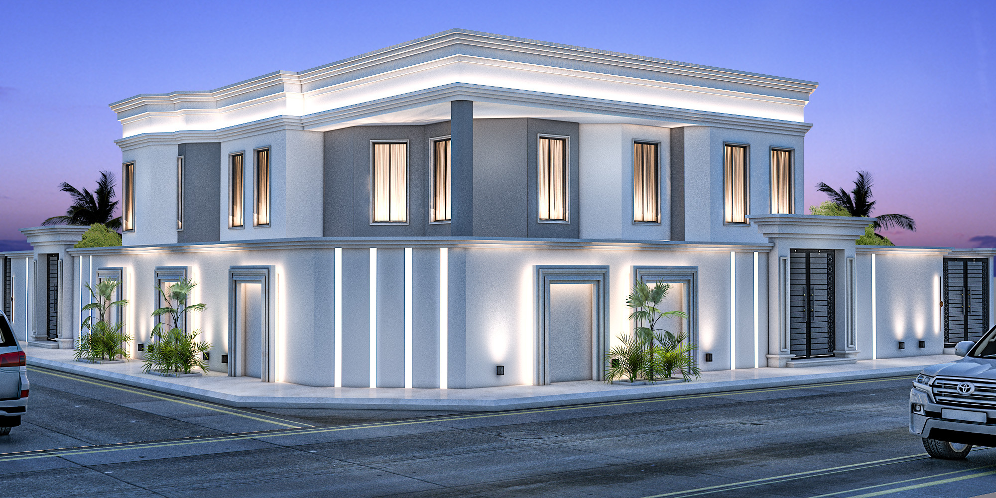 ترميم واجهة فيلا في الرياض فوم حجري . إسمنت بورد . بروفايل جوتن شامل التصميم و الإشراف 0531226345