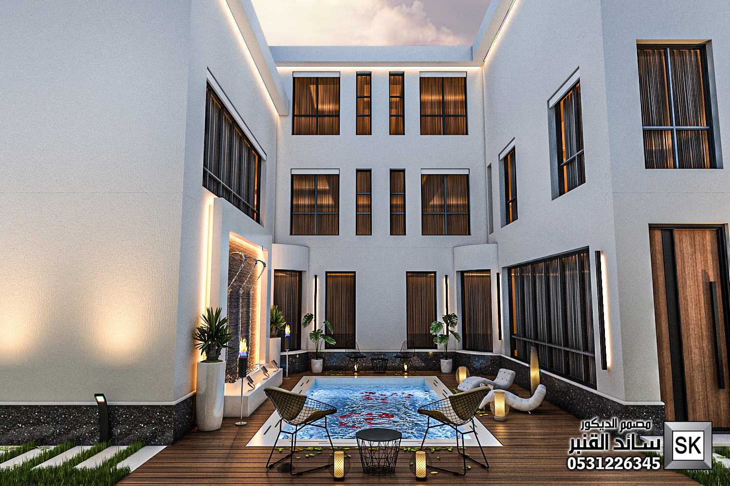 تشطيب لاندسكيب منزلي فاخر في الرياض 0531226345