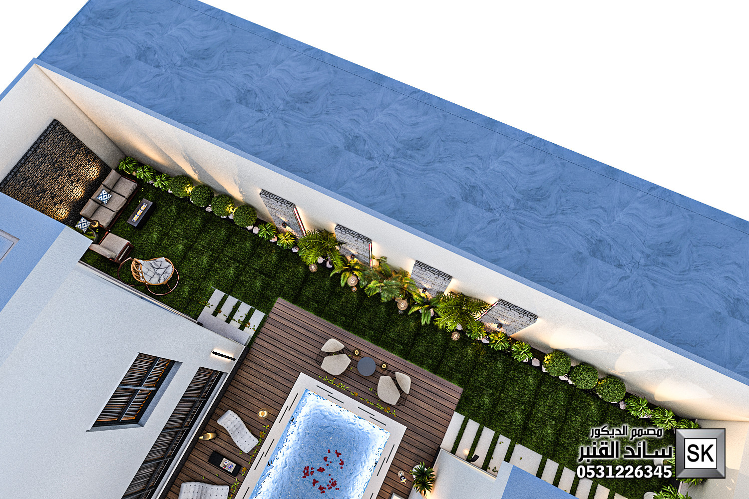 تشطيب لاندسكيب منزلي فاخر في الرياض 0531226345