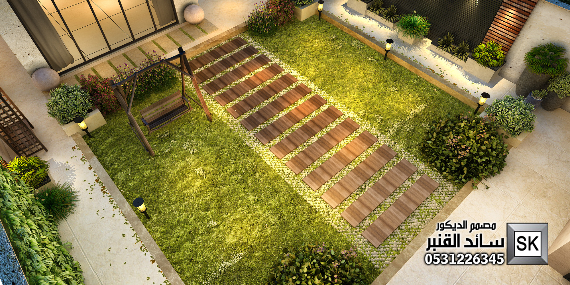 مصمم لاندسكيب إستراحات و مزارع محترف في الرياض 0531226345