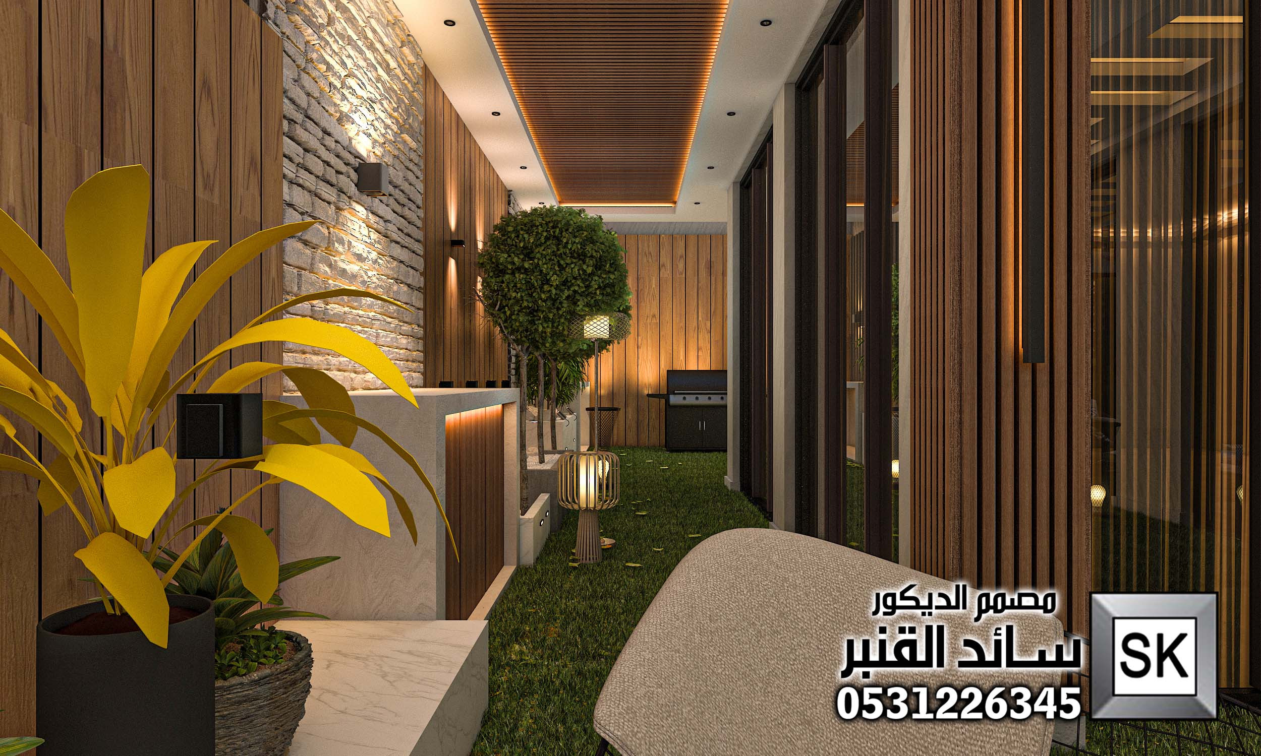 تصميم و تشطيب لاندسكيب منزلي في الرياض 0531226345