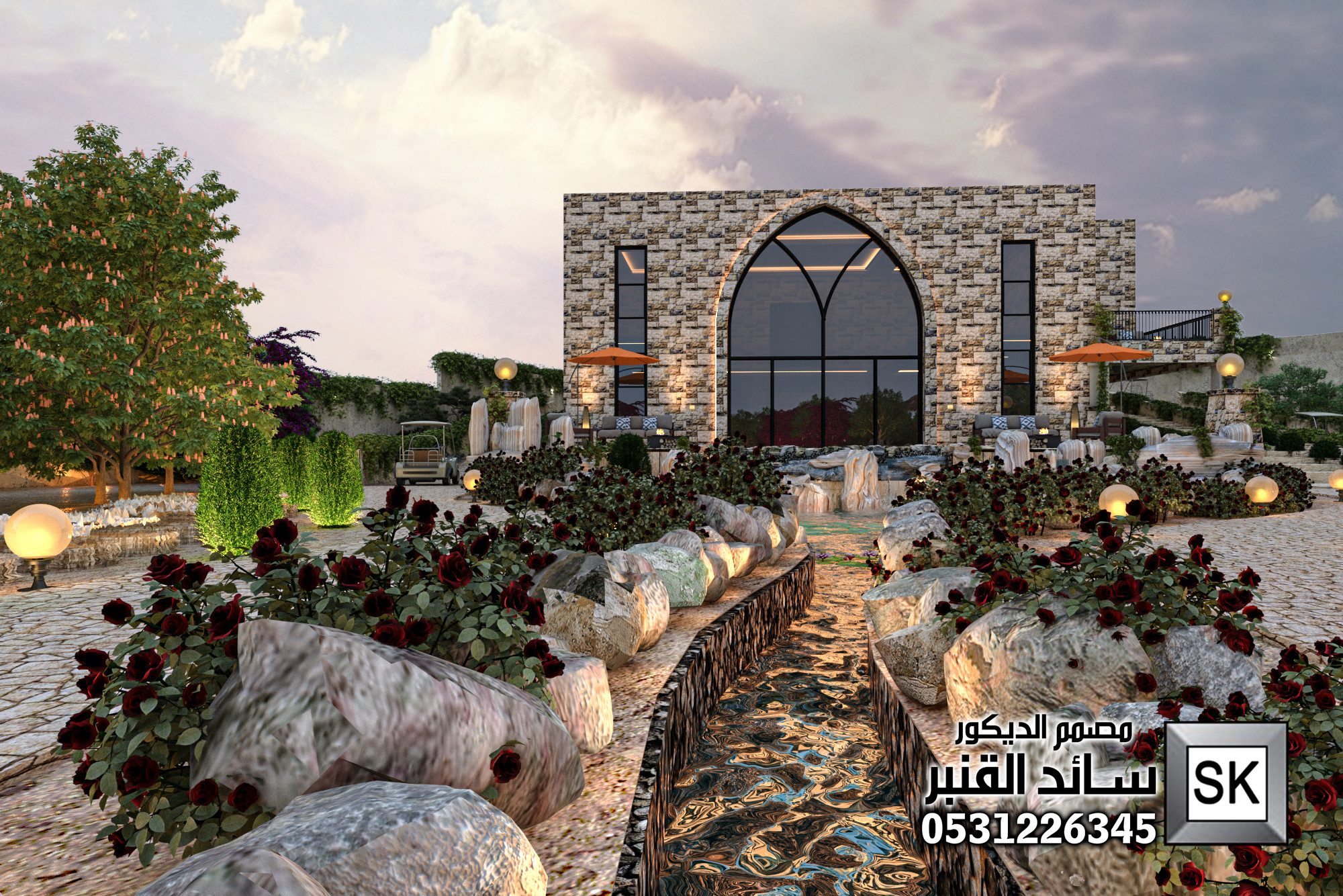 تصميم و تشطيب لاندسكيب مزرعة في الطائف 0531226345