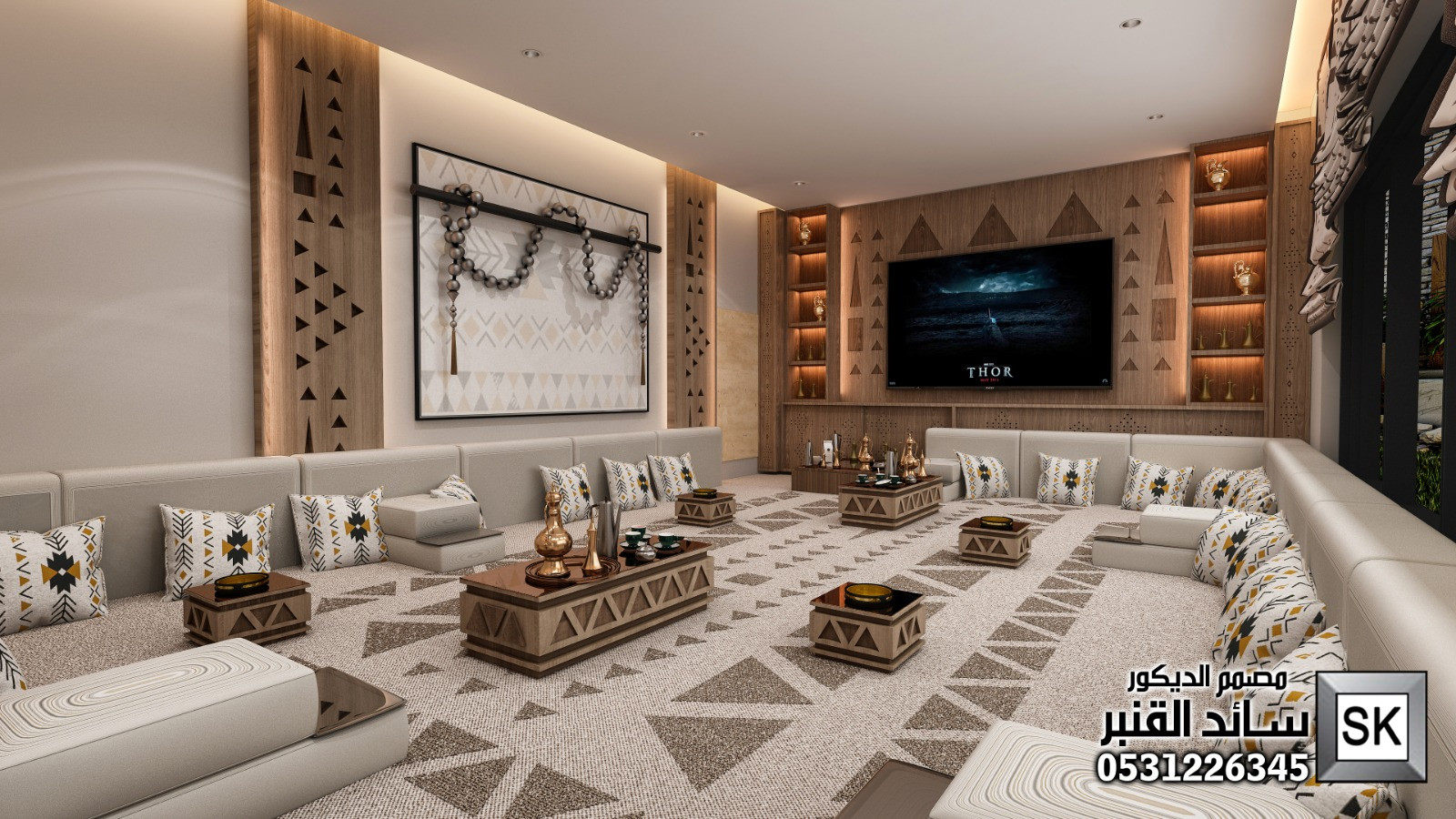 تصميم و تشطيب مجالس نجدية فخمة في الرياض 0531226345