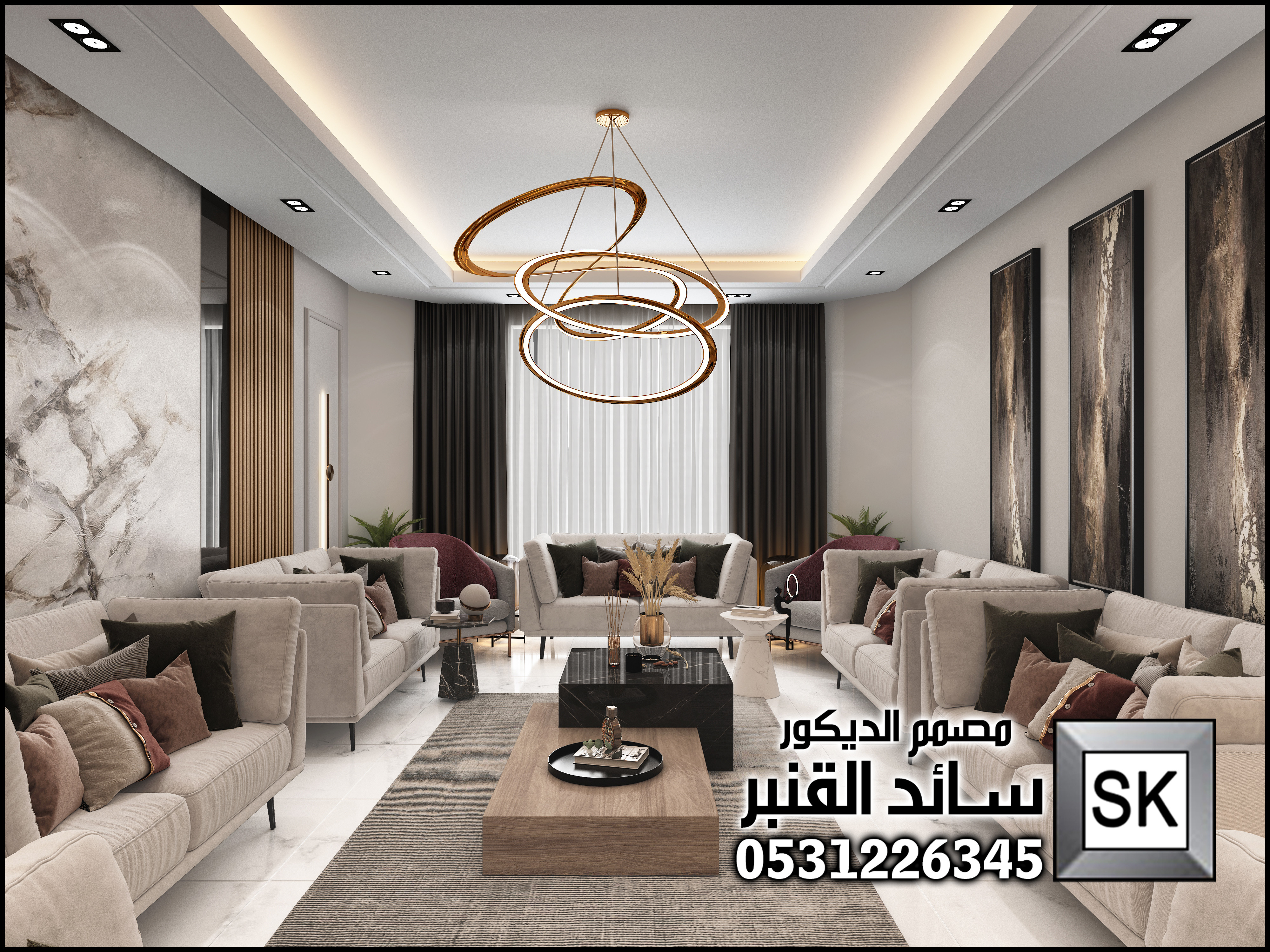تصميم ديكور داخلي مجلس رجال في تبوك 0531226345