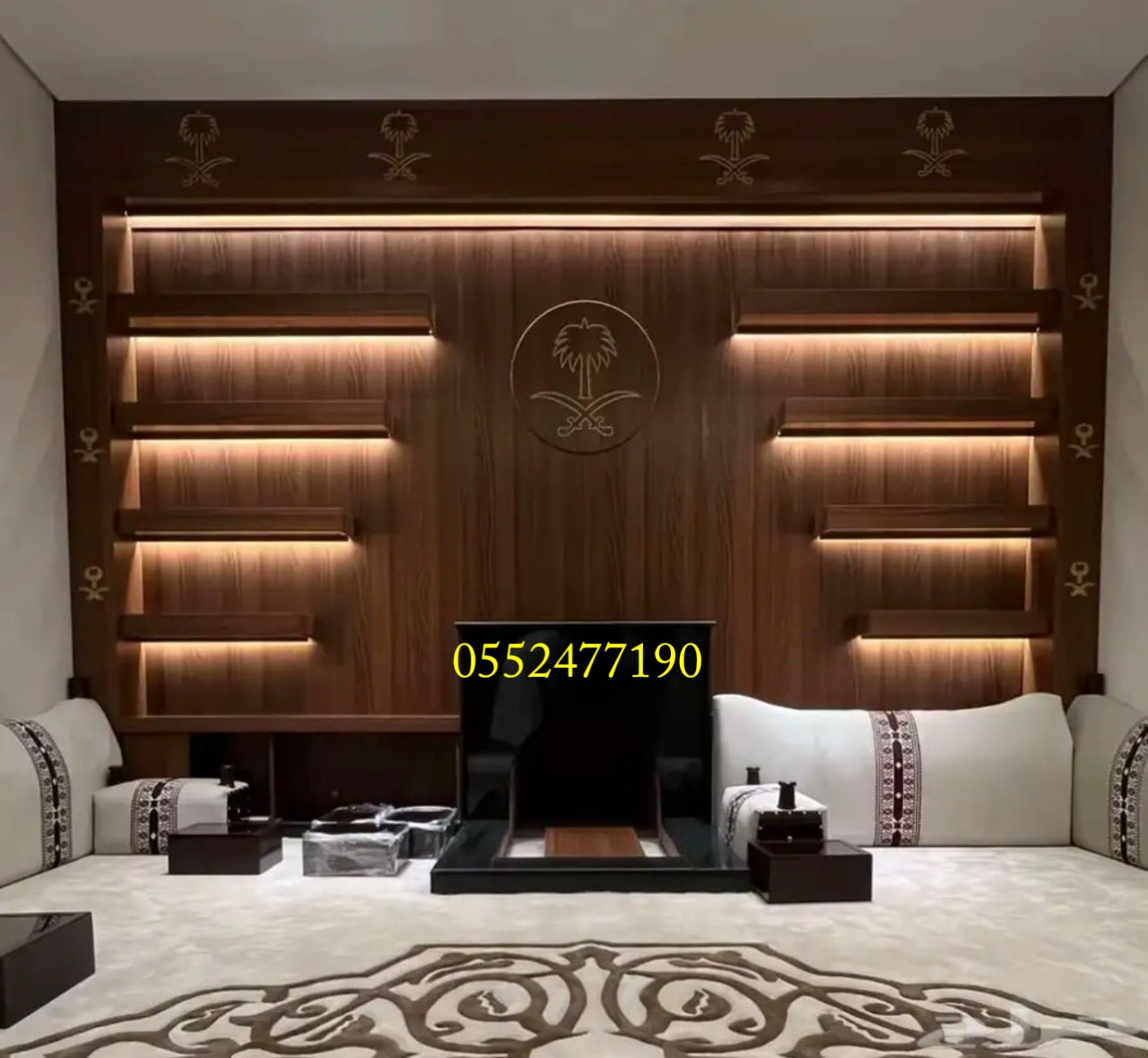 أحدث تصاميم المشبّات لعام 2076، التي تدمج بين الأصالة والفخامة في المجالس العصرية.