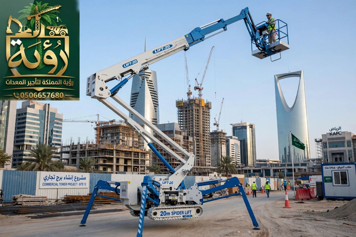 🏗️ سبايدر لفت 20م للإيجار في الهفوف والمبرز | منصة عنكبوتية | Spider Lift