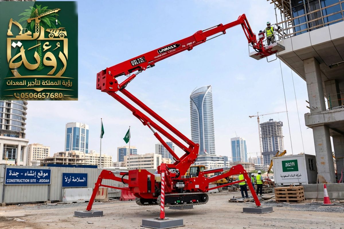 سبايدر لفت 20م للإيجار في الجموم وبحرة | رافعة عنكبوتية | Spider Lift