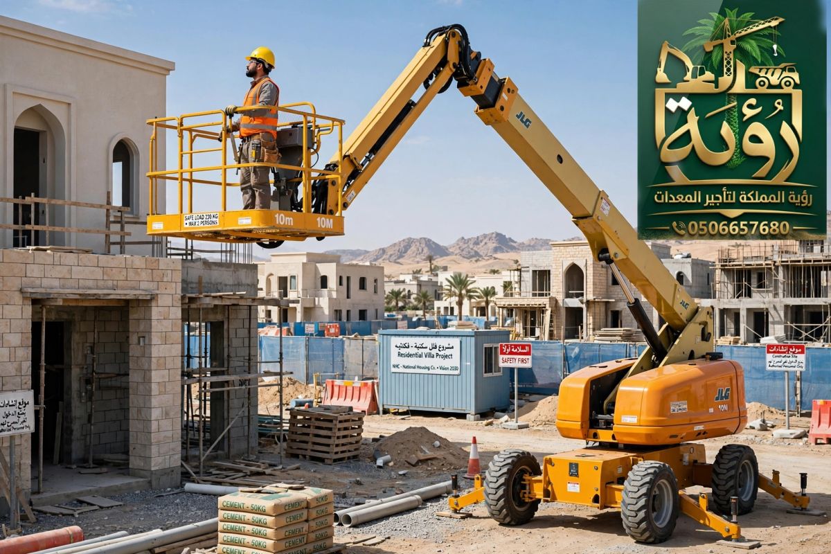 مان لفت 10م للإيجار في صبيا وأبو عريش | بوم لفت | Man Lift / Boom Lift