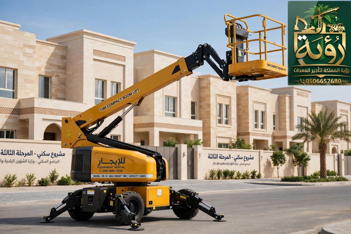 مان لفت 10م للإيجار في صبيا وأبو عريش | بوم لفت | Man Lift / Boom Lift