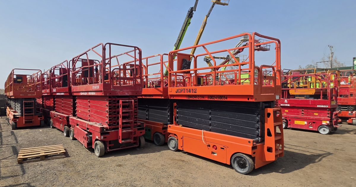 Scissor lift for rent in Jeddah, 12 meters