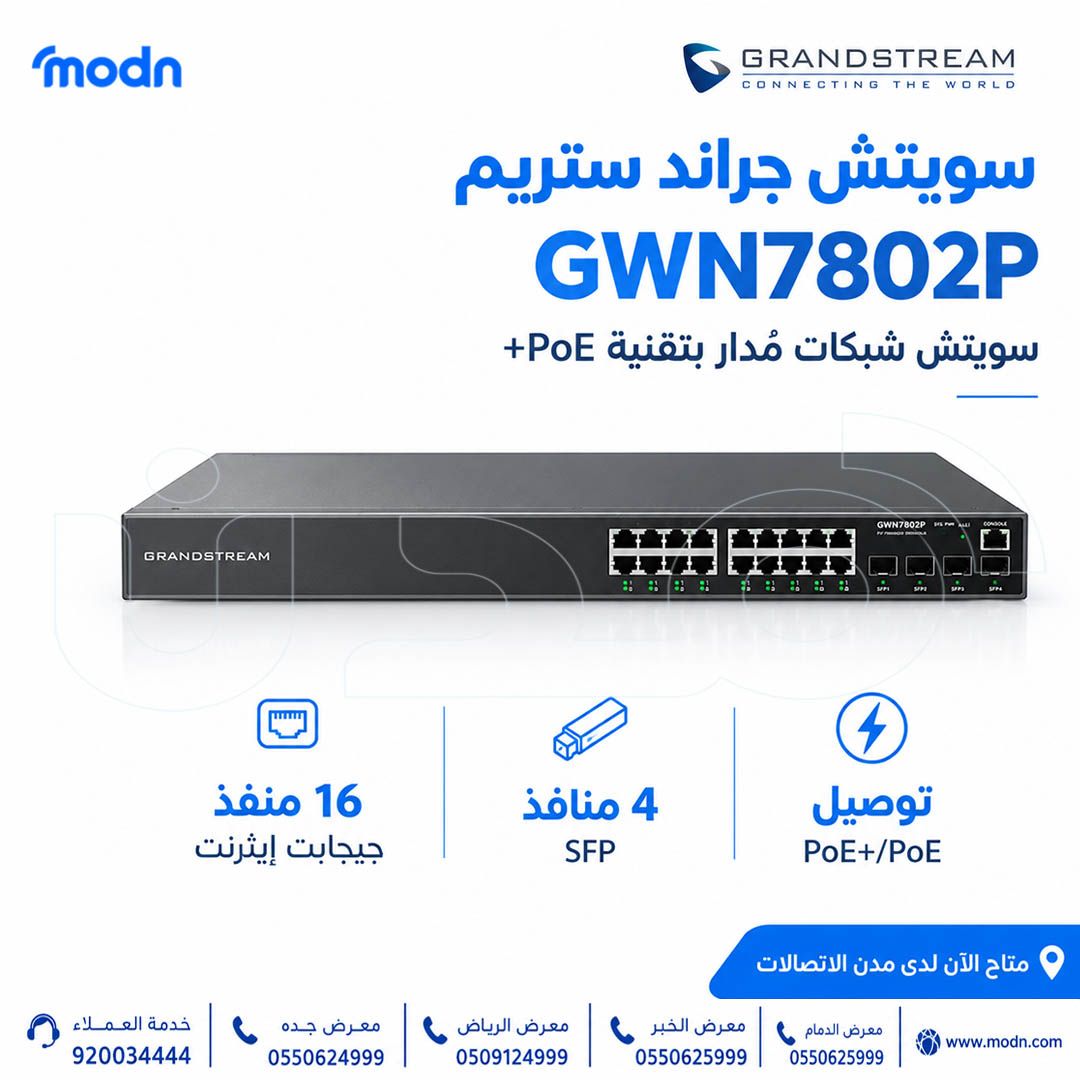 سويتش جراند ستريم GWN7802P – سويتش شبكات +PoE